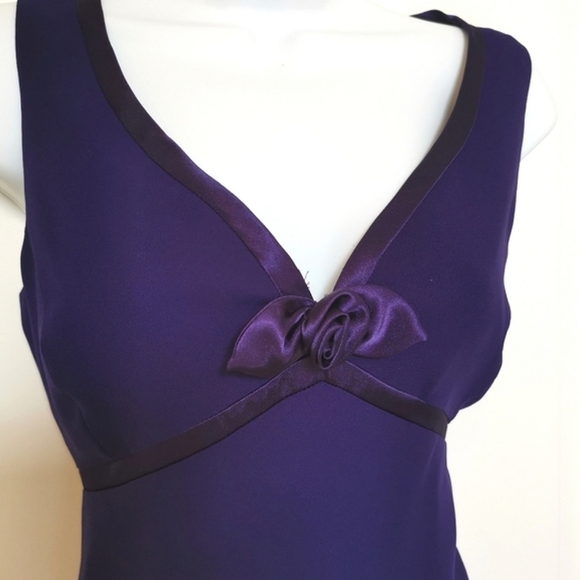 Evan Picone Royal Purple Dress Empire Cut Size 4 - Picture 3 of 10